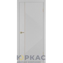 Дверь межкомнатная Linea ART1 ДГ Серебро эмаль Молдинг золото