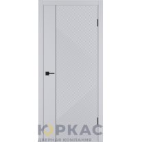 Дверь межкомнатная Linea ART1 ДГ Светло-серая эмаль Молдинг черный