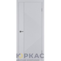 Дверь межкомнатная Linea ART1 ДГ Светло-серая эмаль Молдинг серебро