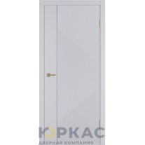 Дверь межкомнатная Linea ART1 ДГ Светло-серая эмаль Молдинг золото