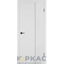 Дверь межкомнатная Linea ART2 ДГ Белая эмаль Молдинг черный