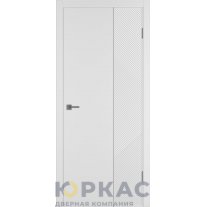 Дверь межкомнатная Linea ART2 ДГ Белая эмаль Молдинг серебро