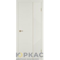 Дверь межкомнатная Linea ART2 ДГ Магнолия эмаль Молдинг золото