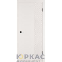 Дверь межкомнатная Linea ART2 ДГ Слоновая кость эмаль Молдинг черный