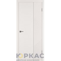 Дверь межкомнатная Linea ART2 ДГ Слоновая кость эмаль Молдинг серебро