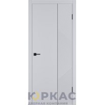 Дверь межкомнатная Linea ART2 ДГ Светло-серая эмаль Молдинг черный