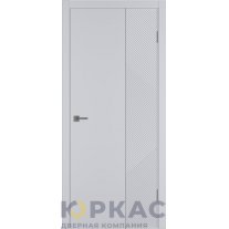 Дверь межкомнатная Linea ART2 ДГ Светло-серая эмаль Молдинг серебро