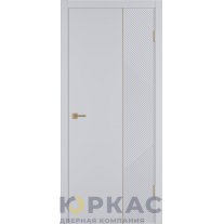 Дверь межкомнатная Linea ART2 ДГ Светло-серая эмаль Молдинг золото