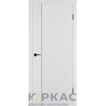 Дверь межкомнатная Linea DR1 ДГ Белая эмаль Молдинг черный