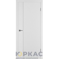 Дверь межкомнатная Linea DR1 ДГ Белая эмаль Молдинг серебро