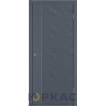 Дверь межкомнатная Linea DR1 ДГ Графит эмаль Молдинг серебро