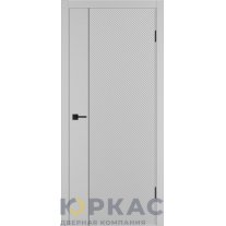 Дверь межкомнатная Linea DR1 ДГ Серебро эмаль Молдинг черный