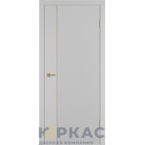 Дверь межкомнатная Linea DR1 ДГ Серебро эмаль Молдинг золото