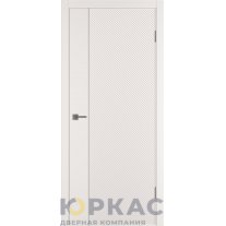 Дверь межкомнатная Linea DR1 ДГ Слоновая кость эмаль Молдинг серебро