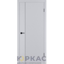 Дверь межкомнатная Linea DR1 ДГ Светло-серая эмаль Молдинг черный