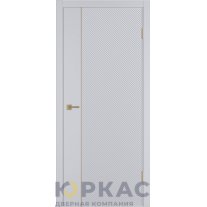 Дверь межкомнатная Linea DR1 ДГ Светло-серая эмаль Молдинг золото