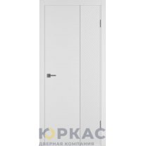 Дверь межкомнатная Linea DR2 ДГ Белая эмаль Молдинг серебро