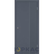 Дверь межкомнатная Linea DR2 ДГ Графит эмаль Молдинг серебро