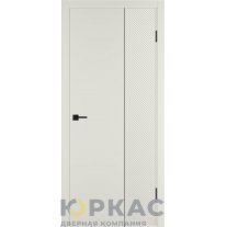 Дверь межкомнатная Linea DR2 ДГ Магнолия эмаль Молдинг черный