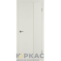 Дверь межкомнатная Linea DR2 ДГ Магнолия эмаль Молдинг серебро