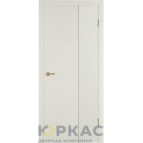Дверь межкомнатная Linea DR2 ДГ Магнолия эмаль Молдинг золото