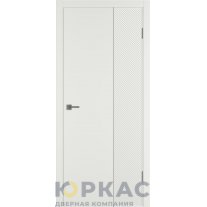 Дверь межкомнатная Linea DR2 ДГ Мокко эмаль Молдинг серебро