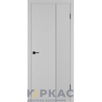 Дверь межкомнатная Linea DR2 ДГ Серебро эмаль Молдинг черный