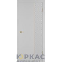 Дверь межкомнатная Linea DR2 ДГ Серебро эмаль Молдинг золото