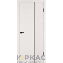 Дверь межкомнатная Linea DR2 ДГ Слоновая кость эмаль Молдинг черный