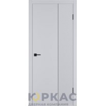 Дверь межкомнатная Linea DR2 ДГ Светло-серая эмаль Молдинг черный