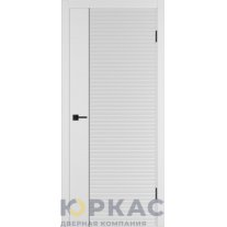 Дверь межкомнатная Linea HR1 ДГ Белая эмаль Молдинг черный