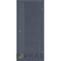 Дверь межкомнатная Linea HR1 ДГ Графит эмаль Молдинг серебро