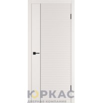 Дверь межкомнатная Linea HR1 ДГ Слоновая кость эмаль Молдинг черный