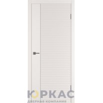 Дверь межкомнатная Linea HR1 ДГ Слоновая кость эмаль Молдинг серебро