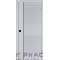 Дверь межкомнатная Linea HR1 ДГ Светло-серая эмаль Молдинг черный