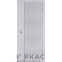 Дверь межкомнатная Linea HR1 ДГ Светло-серая эмаль Молдинг золото