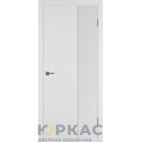 Дверь межкомнатная Linea HR2 ДГ Белая эмаль Молдинг серебро