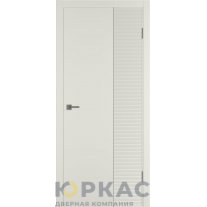 Дверь межкомнатная Linea HR2 ДГ Магнолия эмаль Молдинг серебро