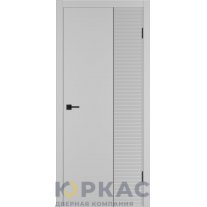 Дверь межкомнатная Linea HR2 ДГ Серебро эмаль Молдинг черный