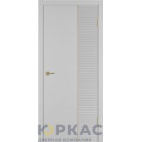 Дверь межкомнатная Linea HR2 ДГ Серебро эмаль Молдинг золото
