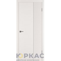 Дверь межкомнатная Linea HR2 ДГ Слоновая кость эмаль Молдинг серебро