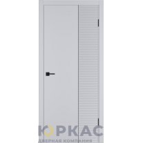 Дверь межкомнатная Linea HR2 ДГ Светло-серая эмаль Молдинг черный