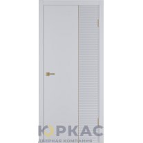 Дверь межкомнатная Linea HR2 ДГ Светло-серая эмаль Молдинг золото