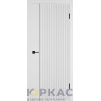 Дверь межкомнатная Linea VR1 ДГ Белая эмаль Молдинг черный