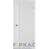 Дверь межкомнатная Linea VR1 ДГ Белая эмаль Молдинг серебро