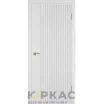 Дверь межкомнатная Linea VR1 ДГ Белая эмаль Молдинг золото