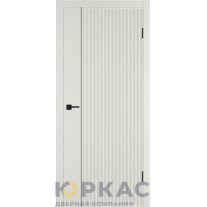 Дверь межкомнатная Linea VR1 ДГ Магнолия эмаль Молдинг черный