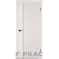 Дверь межкомнатная Linea VR1 ДГ Слоновая кость эмаль Молдинг черный