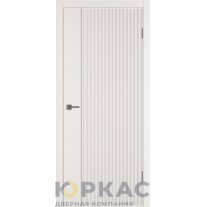 Дверь межкомнатная Linea VR1 ДГ Слоновая кость эмаль Молдинг серебро