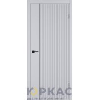 Дверь межкомнатная Linea VR1 ДГ Светло-серая эмаль Молдинг черный